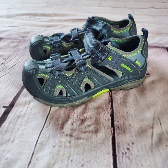 Merrell Hydro Sport Hiker Waterproof Sandals Blue Green Youth Kids Boys Size 12M - Picture 2 of 7